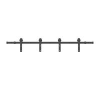 vidaXL Sliding Door Hardware Kit 183 cm Steel Black