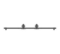 vidaXL Sliding Door Hardware Kit 183 cm Steel Black