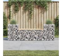 (light brown) vidaXL Garden Bench Wooden Outdoor Bench Seat Gabion Design Solid Wood Pine