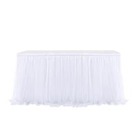 183x77cm Table Skirts Birthday Tulle Table Skirting Wedding Party Tutu Tulle Table Skirt Baby Shower Wedding Party Home Decor(White,183x77cm)