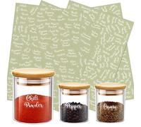184 Herb and Spice Jar Labels, Prefdo Bold Cursive Clear Waterproof Seasoning Canisters Label Stickers for Pantry Spice Rack Organization(White)