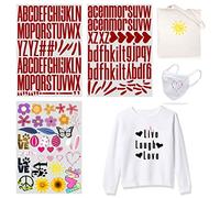184 Piece Iron On Heat Transfer 2Inch Capital Letters & 1.5inch Lowercase Alphabets Fabric Vinyl Letter DIY for Sport Jerseys T Shirts Clothes Slogan Printing Crafts Decoration (Color3)
