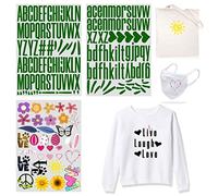 184 Piece Iron On Heat Transfer 2Inch Capital Letters & 1.5inch Lowercase Alphabets Fabric Vinyl Letter DIY for Sport Jerseys T Shirts Clothes Slogan Printing Crafts Decoration (Color6)