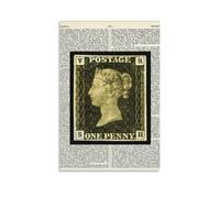 1840 Penny Black, Rare Postage Stamp, Postage Stamp Art, Postage Stamp Print, Postage Stamp Poster, Postage Stamp Decor, Stamp Collecting Canvas Wall Art Print Poster For Home School Office Decor 08x1