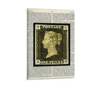 1840 Penny Black, Rare Postage Stamp, Postage Stamp Art, Postage Stamp Print, Postage Stamp Poster, Postage Stamp Decor, Stamp Collecting Poster Print Decorative Painting Canvas Wall Art Living Room P