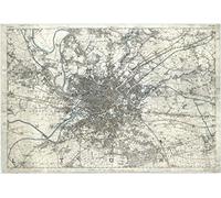 1848 Historical Map of Manchester - Size - 130 x 90cm (130 x 90 cm Paper) | Detailed Laminated Wall Map, Ideal For Home, Office Or Classroom Display.