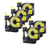 18488 Black On White 12/19mm Industrial Flexible Nylon Compatible with 4200 6000 3M PL200 5 Pack Label Tape(Black on yellow12mm)