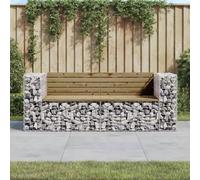 vidaXL Garden Bench Gabion Design 184x71x65.5 cm Impregnated Wood Pine, Brown