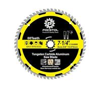 184mm Aluminum Cutting Circular Saw Blade - FOCSTOL 60 Tooth TCG Non-ferrous Metal Cutting Blade with 15.875mm Arbor for Aluminum Non-ferrous Metals Plastic