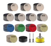 185 PCS 1 Inch Sanding Discs, GOH DODD Hook and Loop 60 to 10000 Grit Wet Dry Sandpaper Micro Sand Paper with 1/8" 1/4" Shank, Backing Pad, Foam Sanding Pads for Auto Wood Metal Glass Resin