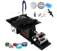 1850W Rock Jewelry Buffer Polisher,15000RPM Bench Lathe Cutting Machine,Gem Faceting Machine with Flexible Shaft/Water Tube Grinding Polishing Drill ( C)