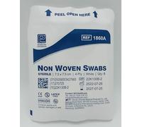 1860A Non-Woven Swabs Sterile 4-Ply White 7.5cm x 7.5cm - Pack of 40 | Soft & Highly Absorbent Wound Care Swabs