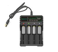 18650 Battery Charger 4 Bay, 18650 Charger 2A Quick Charger for 3.7V Rechargeable Batteries 18650 17670 16340 14500 10440 Battery (Not Included Batteries)