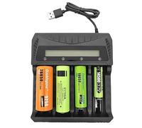 18650 Battery Charger 4 bay LCD Display Universal Battery Charger for Rechargeable Batteries Li-ion Batteries 18650 26650 16340 14500 Batteries