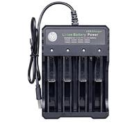 18650 Battery Charger 4 Slots,Universal Rechargeable Li-ion Battery Charger for 3.7V Rechargeable Battery 18650 18350 17670 17500 16340(RCR123) 14500, Ni-MH Ni-CD AA AAA Batteries(No Battery)