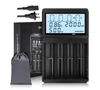 18650 Battery Charger,AA Battery Charger for 3.7V Rechargeable Battery LiFePO4 IMR 18650 14500 16340 RCR123A 21700 26650 Ni-MH Ni-CD AA AAA Batteries LCD Display and Testing Functions (4 Bay)
