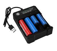 18650 Battery Charger, Universal Fast 4-Slots USB Charge Battery Charger for 3.7V Li-ion Rechargeable Batteries TR IMR 10440 14500 16650 18650 16340 (RCR123) Batteries With Red/Green LED (No Battery)