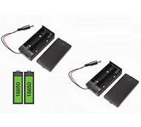 18650 Twin Battery Holder Box With DC Plug ON/OFF Switch 2x18650 Lithium Battery holder Case by HAYATEC (2 Boxes, With ON/OFF Switch)