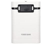 18650Battery Charger DIY Power Bank Case with LCD Display, 2 Way Charging Dual USB Output 5V 2A for Mobile Phone Tablet MP3 4 Batteries Capacity Box Micro Input (White)