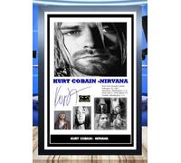 (187) Kurt Cobain Nirvana Music Legend Signed Framed Autograph Signature A4 (21 X 297 CM) Art Work Wall Art Display (REPRINT) #####