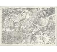 1870 Map of South West London - Ordnance Survey 1:10,560 Scale - Size | 125 X 86.5Cm - Paper Laminated (125 X 86.5 Cm Paper)