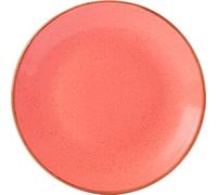 (187624CO) Seasons Range of Rustic Inspired Tableware by Porcelite ***Set of 4 Coral Coupe Plate 24cm ''***