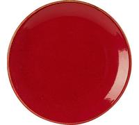 (187624MA) Seasons Range of Rustic Inspired Tableware by Porcelite ***Set of 4 Magma Red Coupe Plate 24cm ''***
