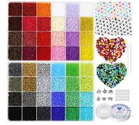 18800pcs,8/0 Small Seed Beads Kit 3mm 48 Colors,Seed Beads Glass Beads Small Tiny Waist Beads for Jewelry Bracelet Necklace Ring Making DIY Art Crafts Kits