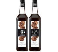 1883 Maison Routin Chocolate Cookie Syrup - Flavoured Coffee Syrup for Lattes, Hot Chocolate, Frappés & Shakes, Sweet Biscuit & Cocoa Flavour, 1L Glass Bottle (Pack of 2)