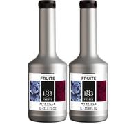 1883 Maison Routin Premium Blueberry Fruit Purée, 1 Litre PET Bottle (Pack of 2)