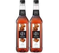 1883 Maison Routin Premium Caramel Syrup for Coffee, Hot Chocolate & Milkshakes - Vegan-Friendly, Allergen-Free, No Preservatives - 1L PET Bottle (Pack of 2)