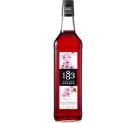 1883 Maison Routin Premium Cherry Blossom Syrup, 1 Litre Glass Bottle | Flavoured Syrup, For Coffee, Tea, Cocktails, Iced Drinks & Desserts, Made with Pure Cane Sugar, No Artificial Colours, Vegan