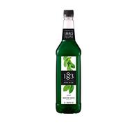 1883 Maison Routin Premium Green Mint Syrup Made with Pure Cane Sugar for Cocktails & Mocktails - Fresh Mint Flavour, No Preservatives - 1L PET Bottle