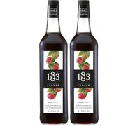 1883 Maison Routin Premium Iced Tea Raspberry Syrup - Flavoured Syrup for Summer Drinks, Cocktails & Lemonades, Vegan-Friendly, No Artificial Colours, 1L Glass Bottle (Pack of 2)