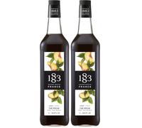 1883 Maison Routin Premium Peach Iced Tea Syrup Made with Pure Cane Sugar & Real Peach Juice for Tea, Cocktails & Mocktails, Vegan-Friendly, Allergen-Free, Preservative Free - 1L Glass Bottle
