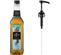 1883 Maison Routin Premium Sugar Free Hazelnut Syrup with Reuseable Syrup Pump for Coffee, Tea, Hot Chocolate & Baking PET 1L