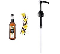 1883 Maison Routin Premium Vanilla Syrup with Reuseable Syrup Pump for Coffee, Hot Chocolate & Cocktails PET 1L