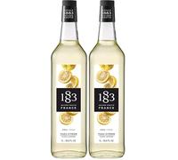 1883 Maison Routin Premium Yuzu Lemon Syrup for Cocktails, Mocktails, Iced Tea, Desserts & Bubble Tea - Vegan-Friendly, Allergen-Free, No Artificial Colours or Preservatives- 1L Glass Bottle