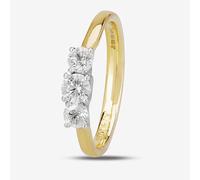 1888 Collection 18ct Gold 0.57ct Diamond Trilogy Ring R3-145(.57CT PLUS) F-G/VS2-SI2/0.60ct