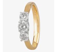 1888 Collection 18ct Gold 0.75ct Diamond Trilogy Ring R3-145(.75CT PLUS) E-H/SI1-SI2/0.76ct