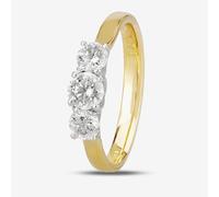 1888 Collection 18ct Gold 0.75ct Diamond Trilogy Ring R3-145(.75CT PLUS) G-H/SI1-SI2/0.80ct