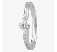 1888 Collection 18ct White Gold 0.30ct Diamond Shoulder-Set Solitaire Ring RI-137B(.20CT PLUS)- 0.32ct