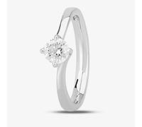 1888 Collection 18ct White Gold 0.50ct Diamond Shoulder-Set Solitaire Ring RI-137B(.50CT PLUS)- H/SI2/0.63ct
