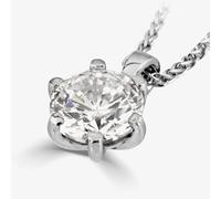 1888 Collection 18ct White Gold Brilliant Cut 0.50ct Six Claw Diamond Pendant & Chain PD244