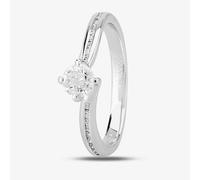 1888 Collection 18ct White Gold Brilliant Cut 0.53ct Diamond Shoulder-Set Solitaire Ring RI-137B - H/SI2/0.61ct
