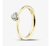 1888 Collection 18ct Yellow Gold Certificated 0.40ct Round Cut Diamond Twist Ring RI-137(.40CT PLUS) - N