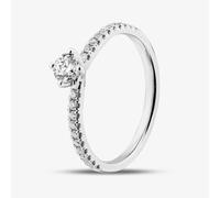 1888 Collection 9ct White Gold 0.40ct Brilliant Cut Diamond Twist Solitaire Shoulder Set Ring RSP01-9W-0.25-H-SI2