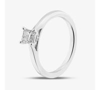 1888 Collection 9ct White Gold 0.50ct Princess Cut Diamond Solitaire Ring PPP01-9W-0.50-H-SI2