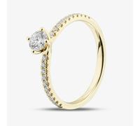 1888 Collection 9ct Yellow Gold 0.48ct Brilliant Cut Diamond Twist Solitaire Shoulder Set Ring RSP01-9Y-0.33-H-SI2
