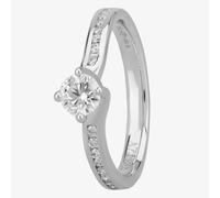 1888 Collection Platinum 0.33ct Channel-Set Diamond Solitaire Ring RI-1191(.33CT PLUS)- G/SI2/0.34ct